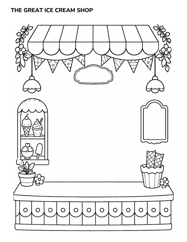 Empty world to colour in: The Great Ice Cream Shop