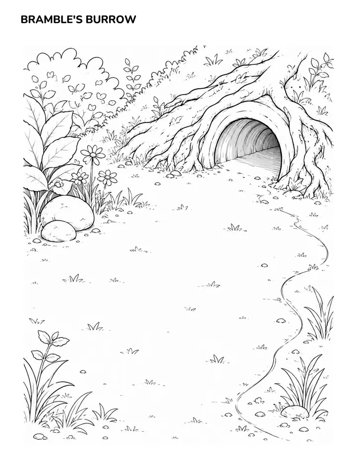 Empty world to colour in: Bramble's Burrow